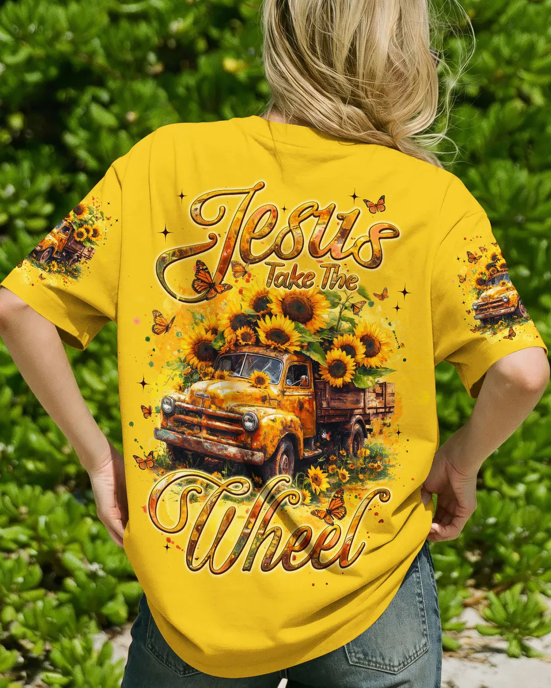 Jesus Take The Wheel Sunflower Women's All Over Print T-Shirt